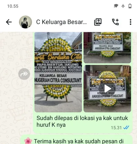 Pengiriman Papan Bunga Duka Mekar Baru
